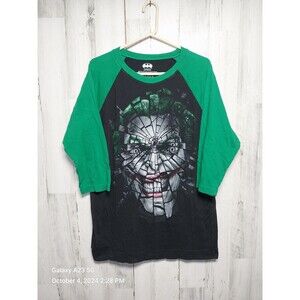 DC Comics Batman Officially Licensed Joker Broken Mirror Baseball Shirt XL
